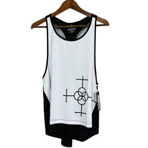 NEW! Epidemia Racerback Tank Top Black White - L